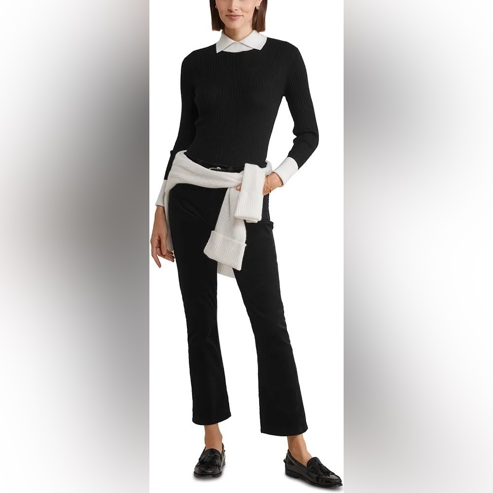 Vineyard Vines Women’s Jet Black Mid-Rise Kick Flare Corduroy Pants, Size 30 - Picture 5 of 14